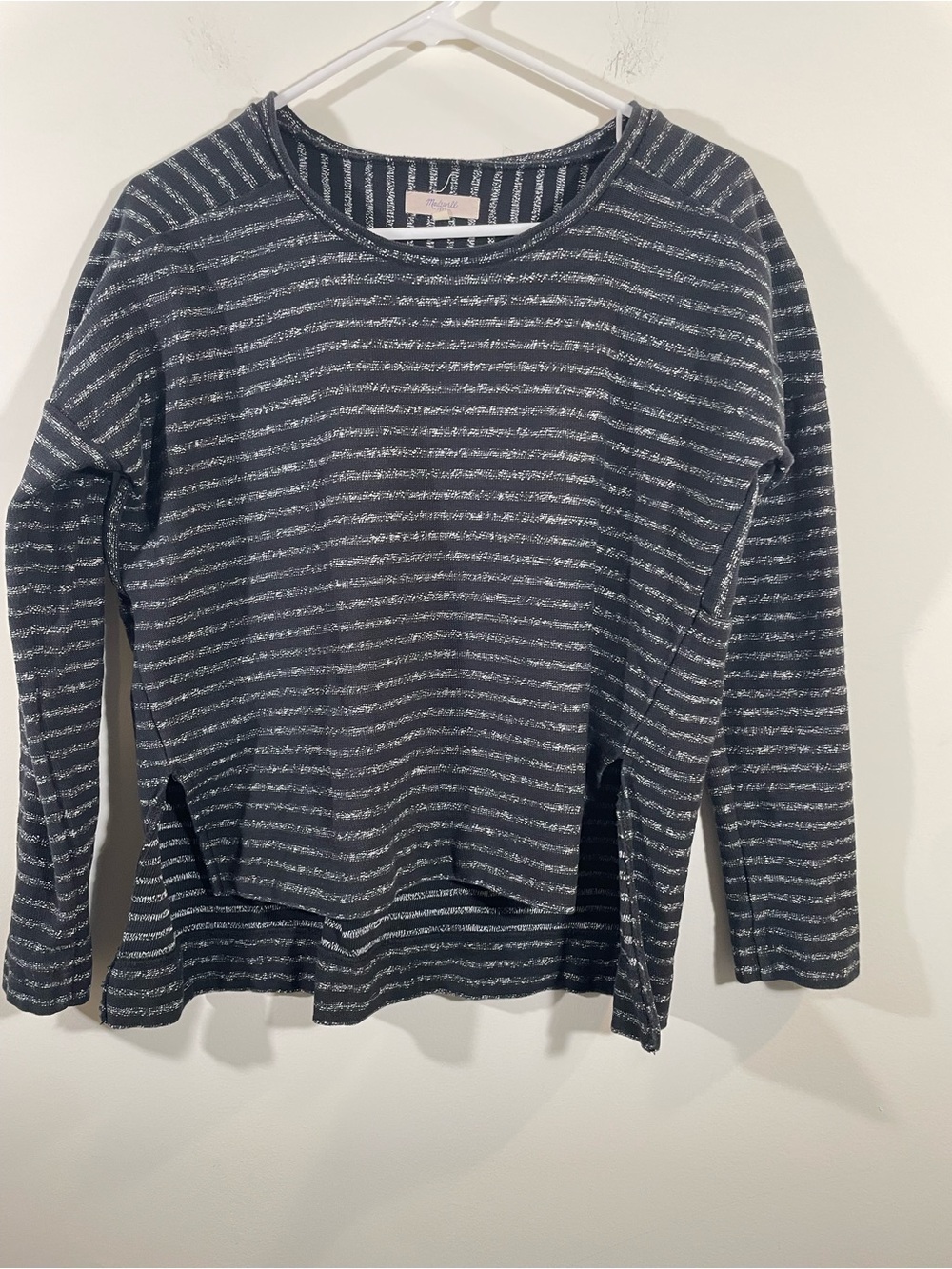 Madewell cotton-blend structured long sleeve top S